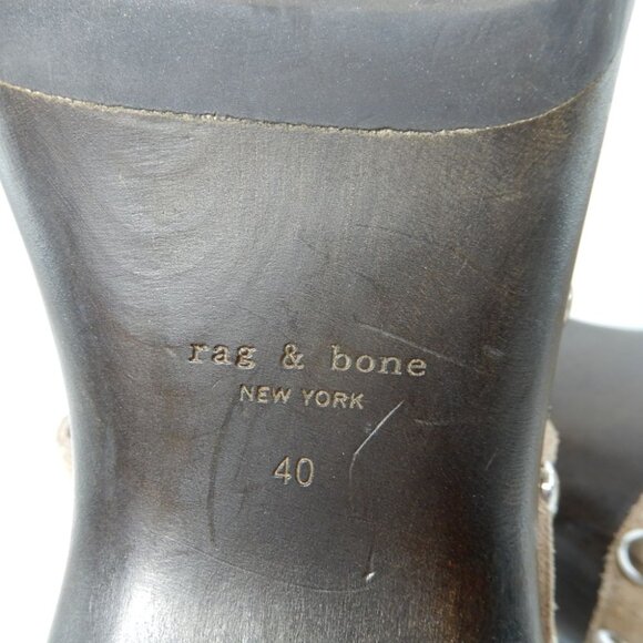 Rag & Bone Johannes Suede Shearling Tassel Clogs Size 40 10 Chunky NEW $475 - Picture 12 of 14